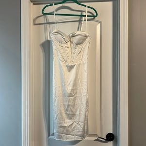 White corset style midi dress